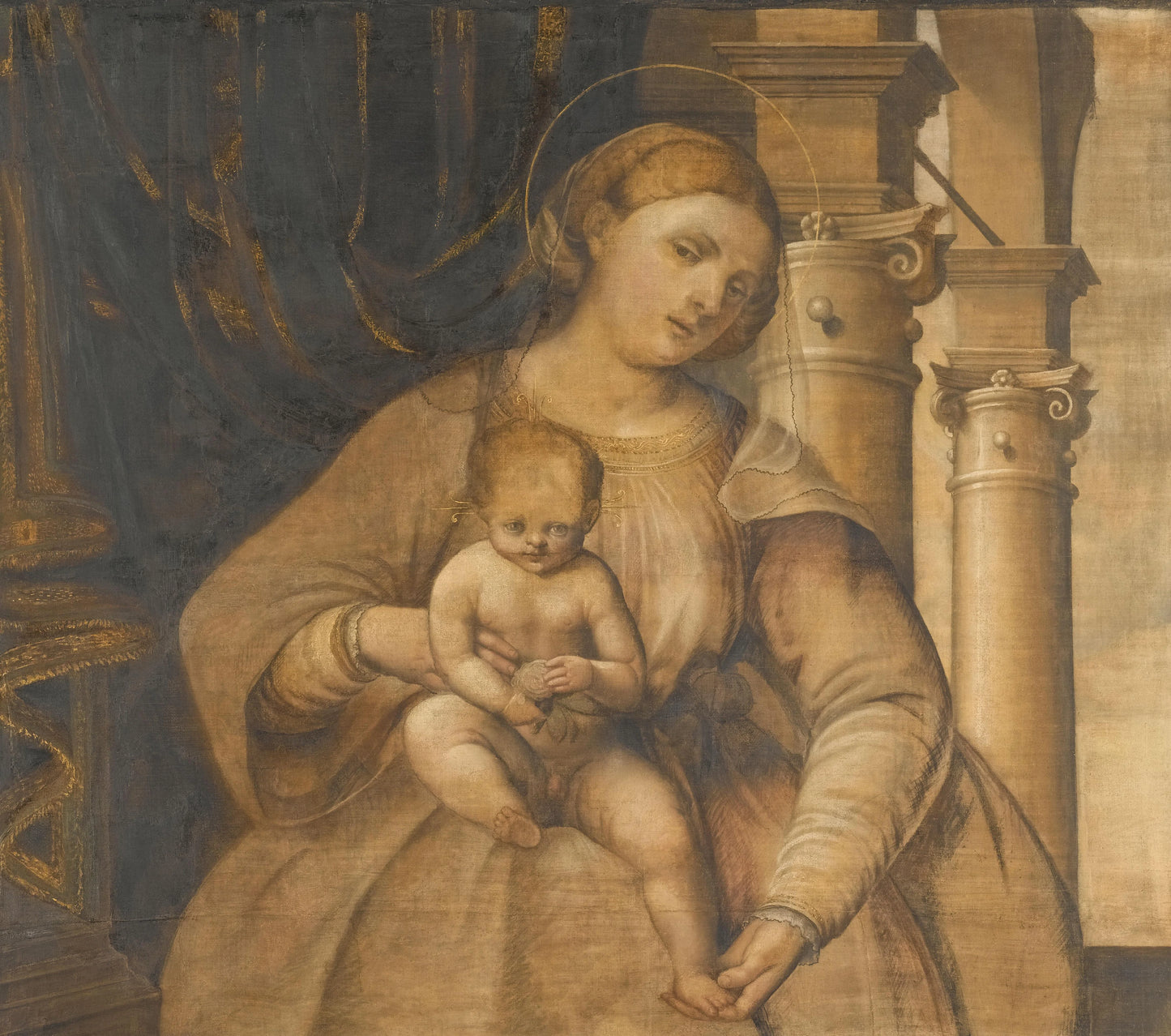Virgin and Child – omgeving van Pordenone Vintage Art Print | Wall Art Poster