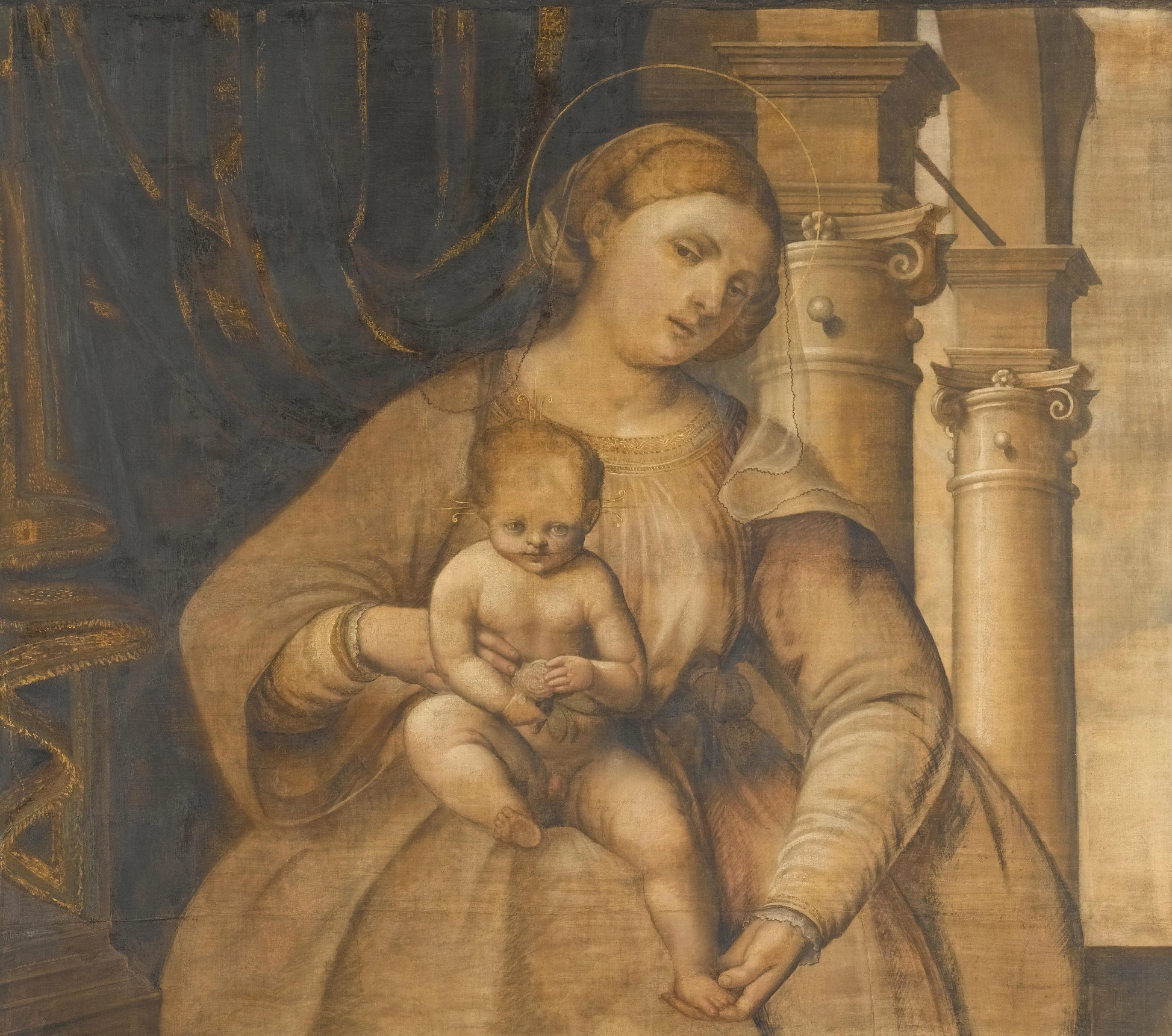 Virgin and Child – omgeving van Pordenone Vintage Art Print | Wall Art Poster
