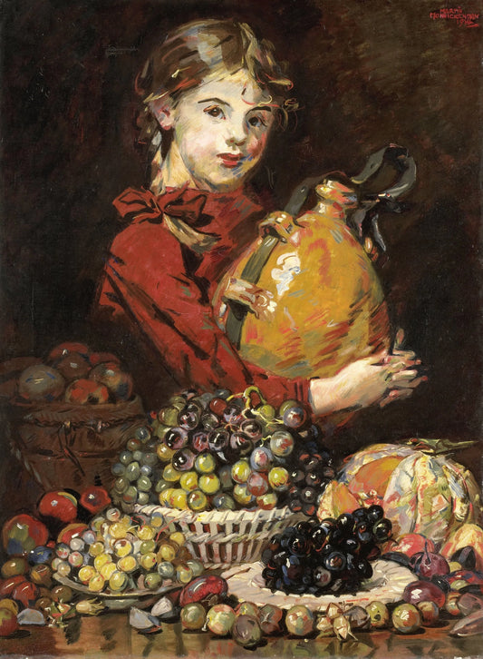 Monarosa, dochter van de schilder, als fruitverkoopster – Martin Monnickendam Vintage Portrait Art Print | Wall Art Poster