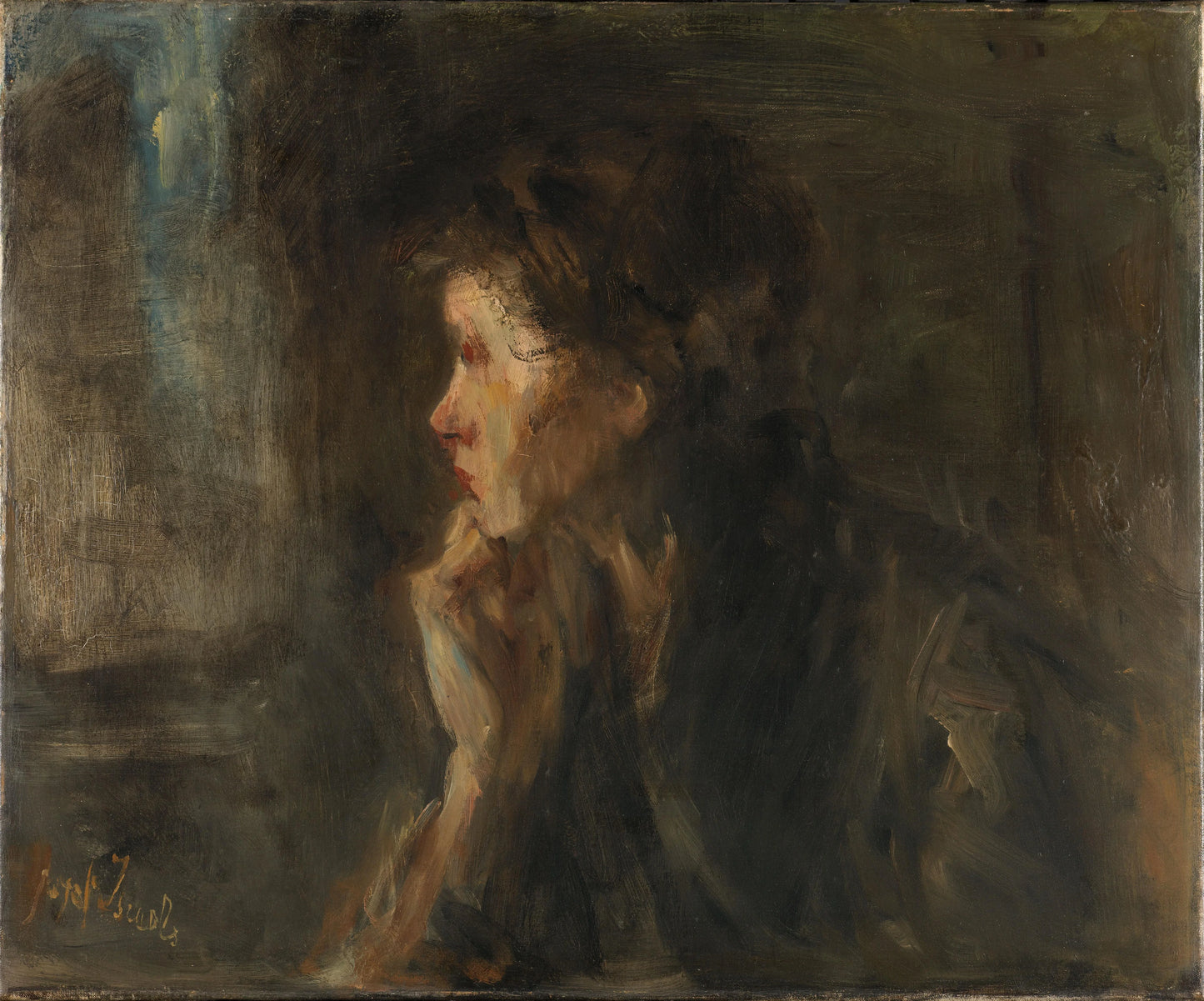 'Meditation' – Jozef Israëls (vermeld op object) Vintage Art Print | Wall Art Poster