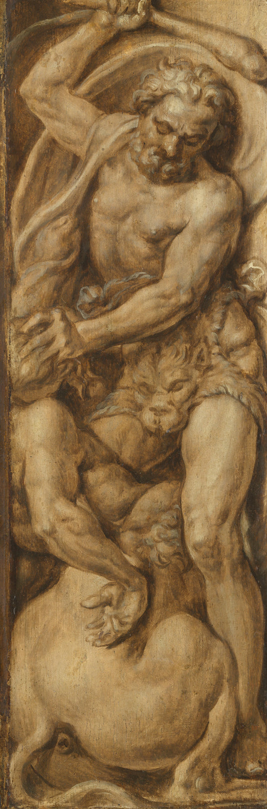 Triumph over Death: Samson Carrying the Gate of Gaza | Hercules Slaying the Centaur Nessus – Maarten van Heemskerck Vintage Cityscape Art Print | Wall Art Poster