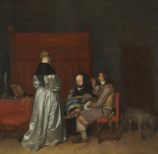 Gallant Conversation, Known as 'The Paternal Admonition' – Gerard ter Borch (II) Vintage Art Print | Wall Art Poster
