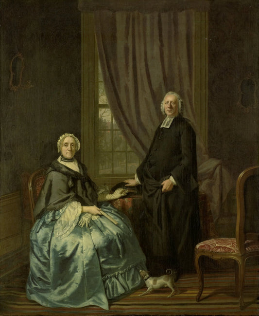 Portrait of Petrus Bliek, Remonstrant Minister in Amsterdam, with his Wife Cornelia Drost – Hendrik Pothoven Vintage Portrait Art Print | Wall Art Poster
