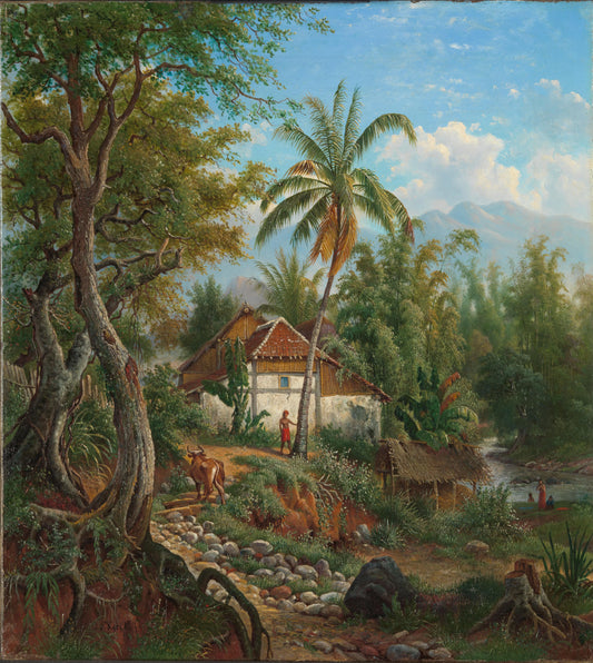 Landscape in the Dutch East Indies (Java?) – Maurits E.H.R. van den Kerkhoff Vintage Landscape Art Print | Wall Art Poster