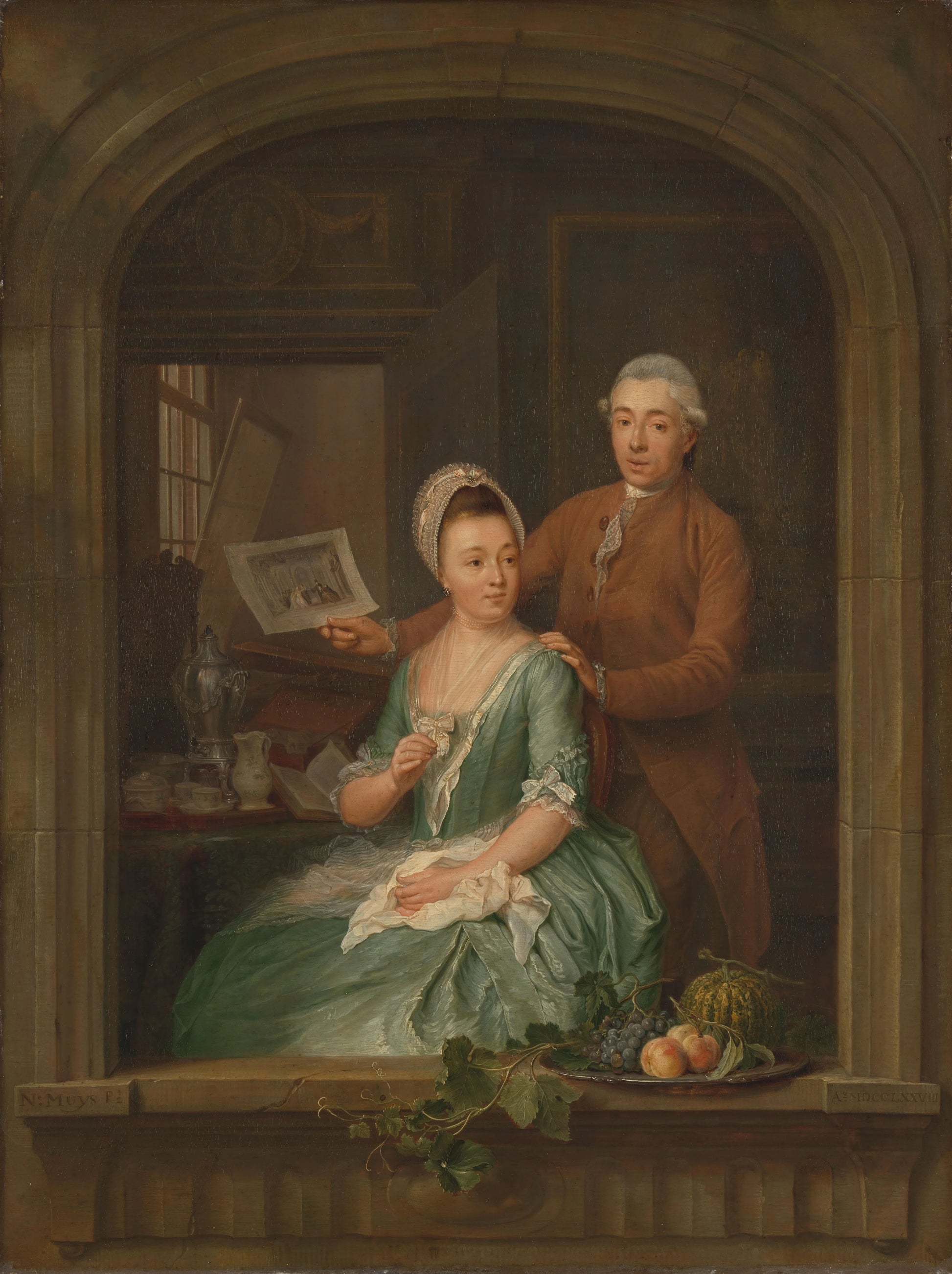 Portrait of Robert Muys and Maria Nozeman – Nicolaes Muys Vintage Self-Portrait Art Print | Wall Art Poster