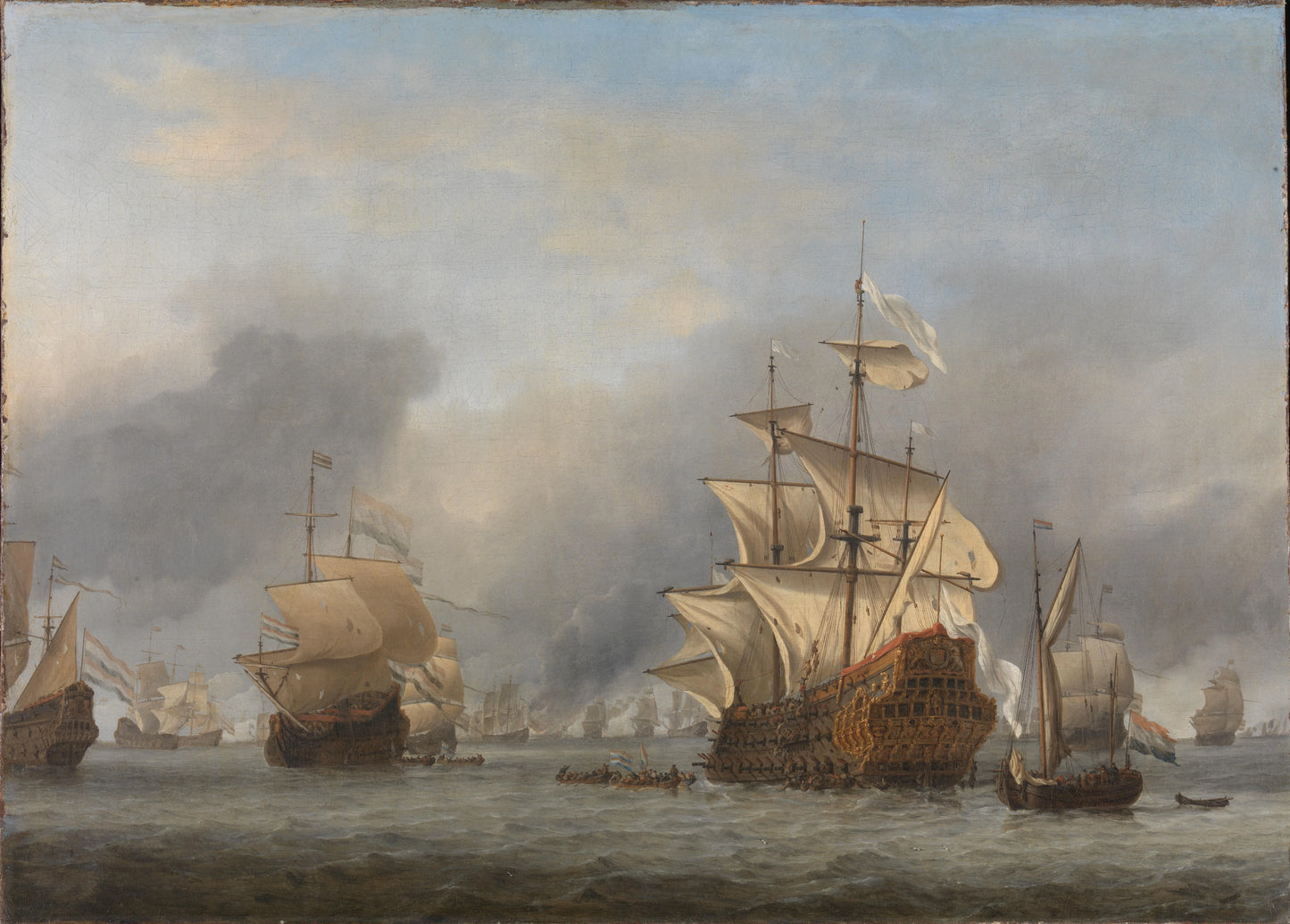 The Capture of the Royal Prince – Willem van de Velde (II) Vintage Nautical Scene Art Print | Wall Art Poster