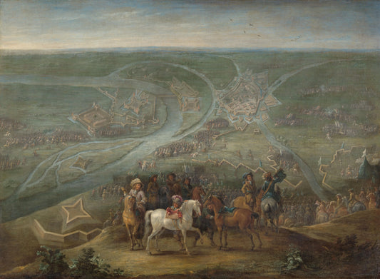 French Commanders at the Siege of Rheinberg, 1672 – Lambert de Hondt (II) Vintage Art Print | Wall Art Poster