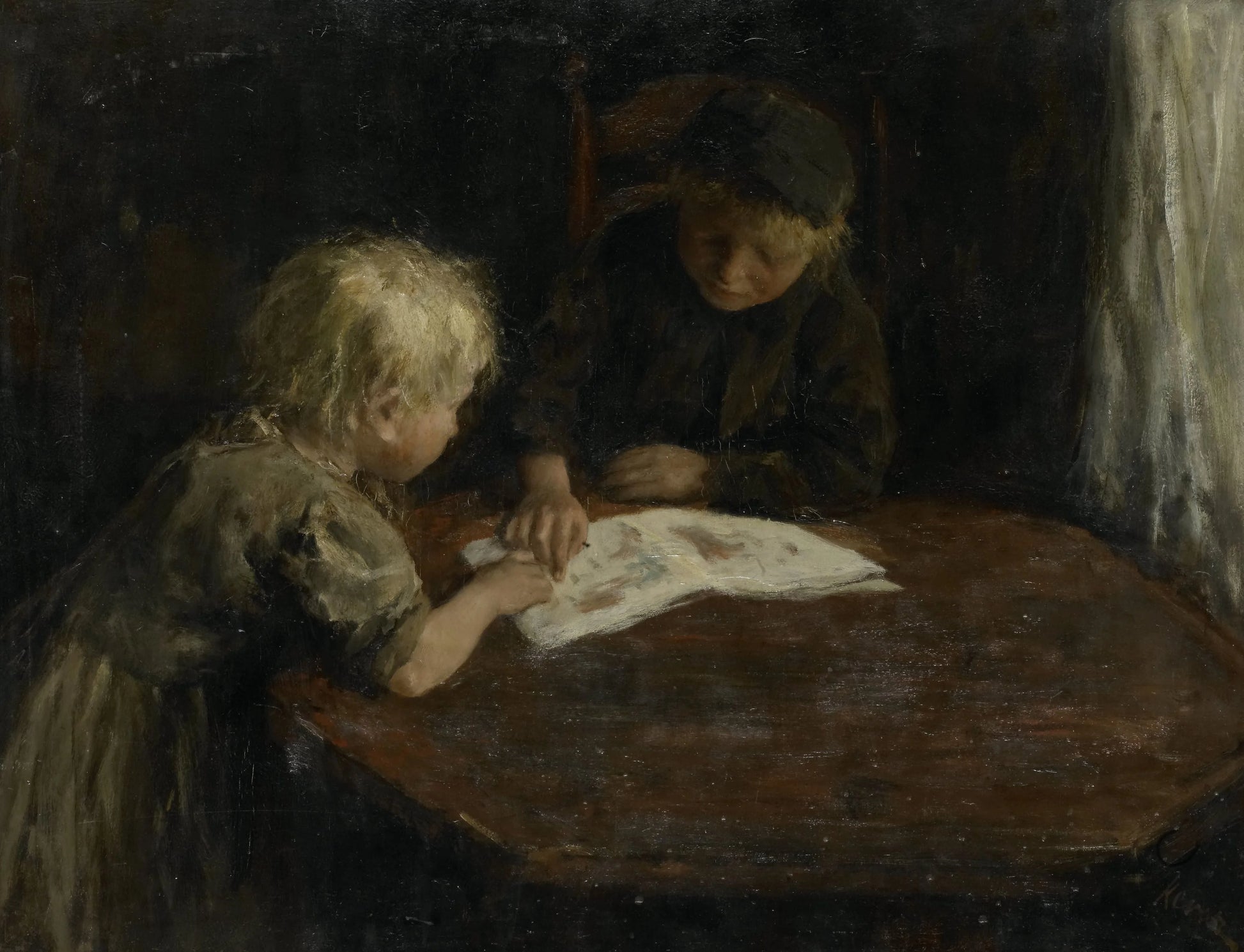 Children with a Picture-book – Jacob Simon Hendrik Kever Vintage Art Print | Wall Art Poster