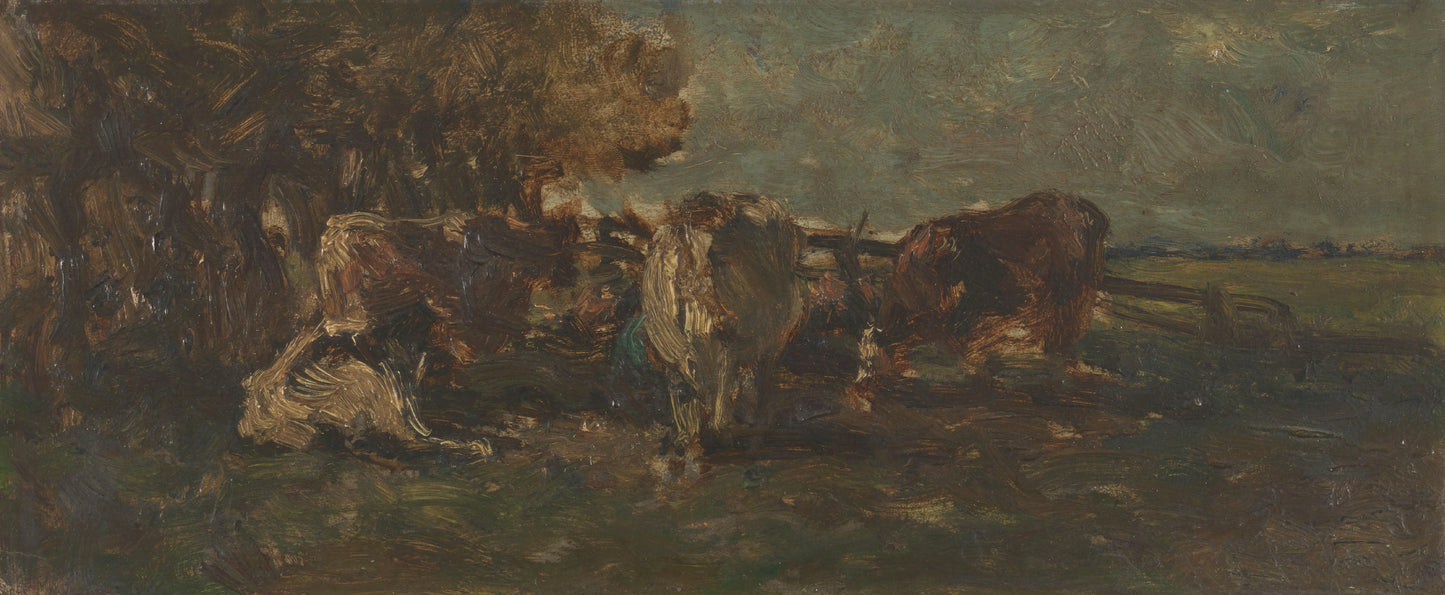 De melkbocht – Willem Roelofs (I) (eigenhandig gesigneerd) Vintage Landscape Art Print | Wall Art Poster