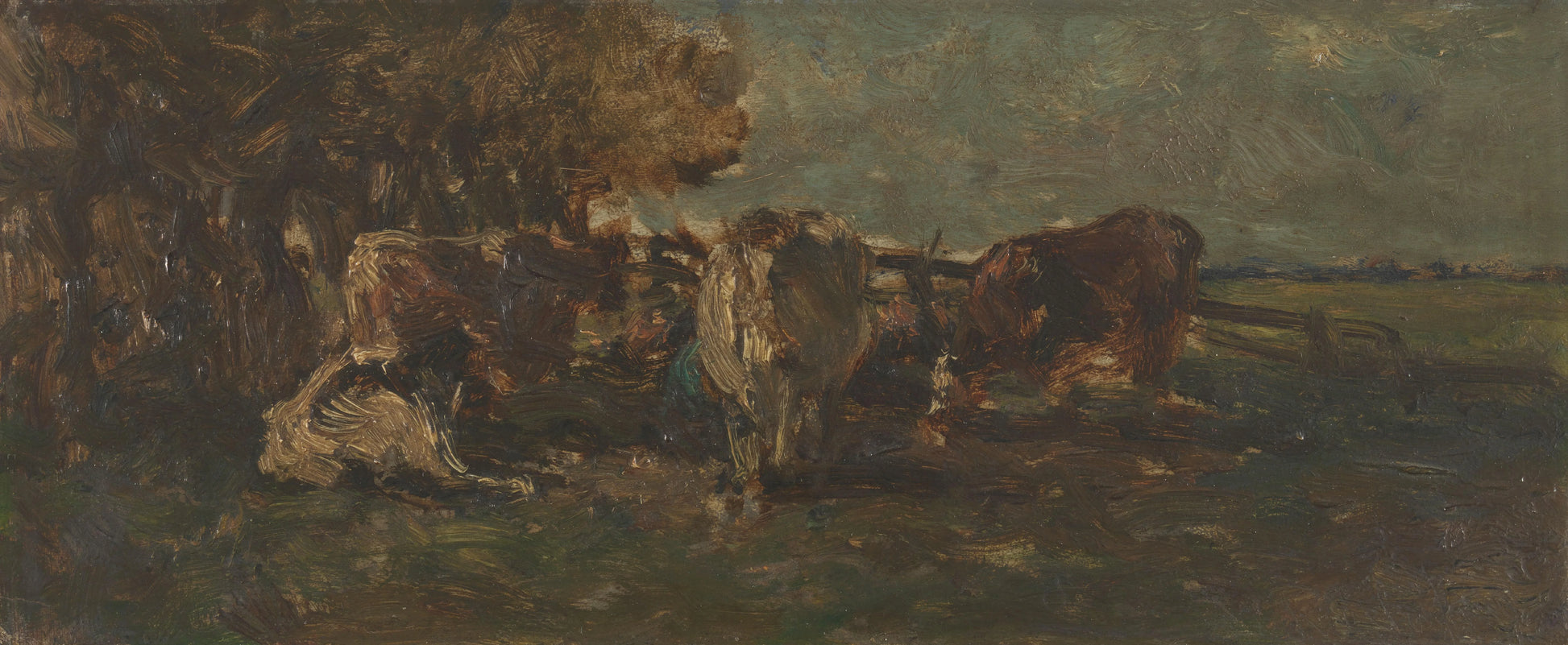De melkbocht – Willem Roelofs (I) (eigenhandig gesigneerd) Vintage Landscape Art Print | Wall Art Poster
