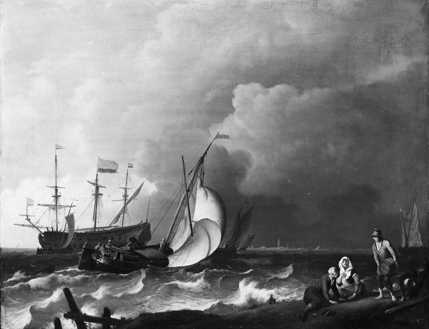 Rough Sea – Ludolf Bakhuysen Vintage Seascape Art Print | Wall Art Poster