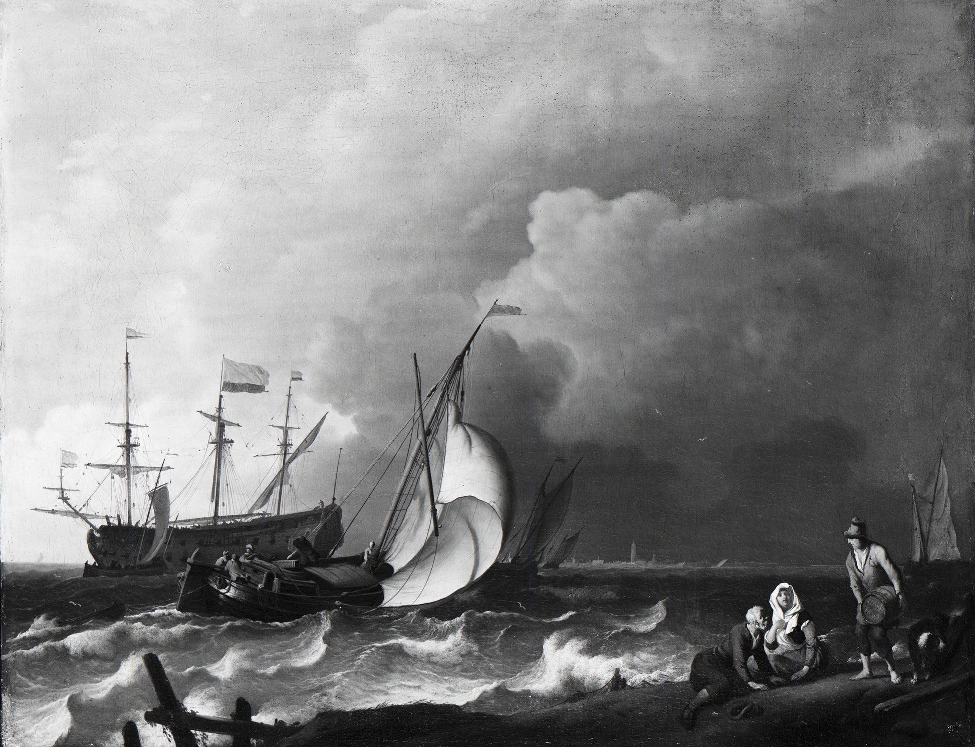 Rough Sea – Ludolf Bakhuysen Vintage Seascape Art Print | Wall Art Poster