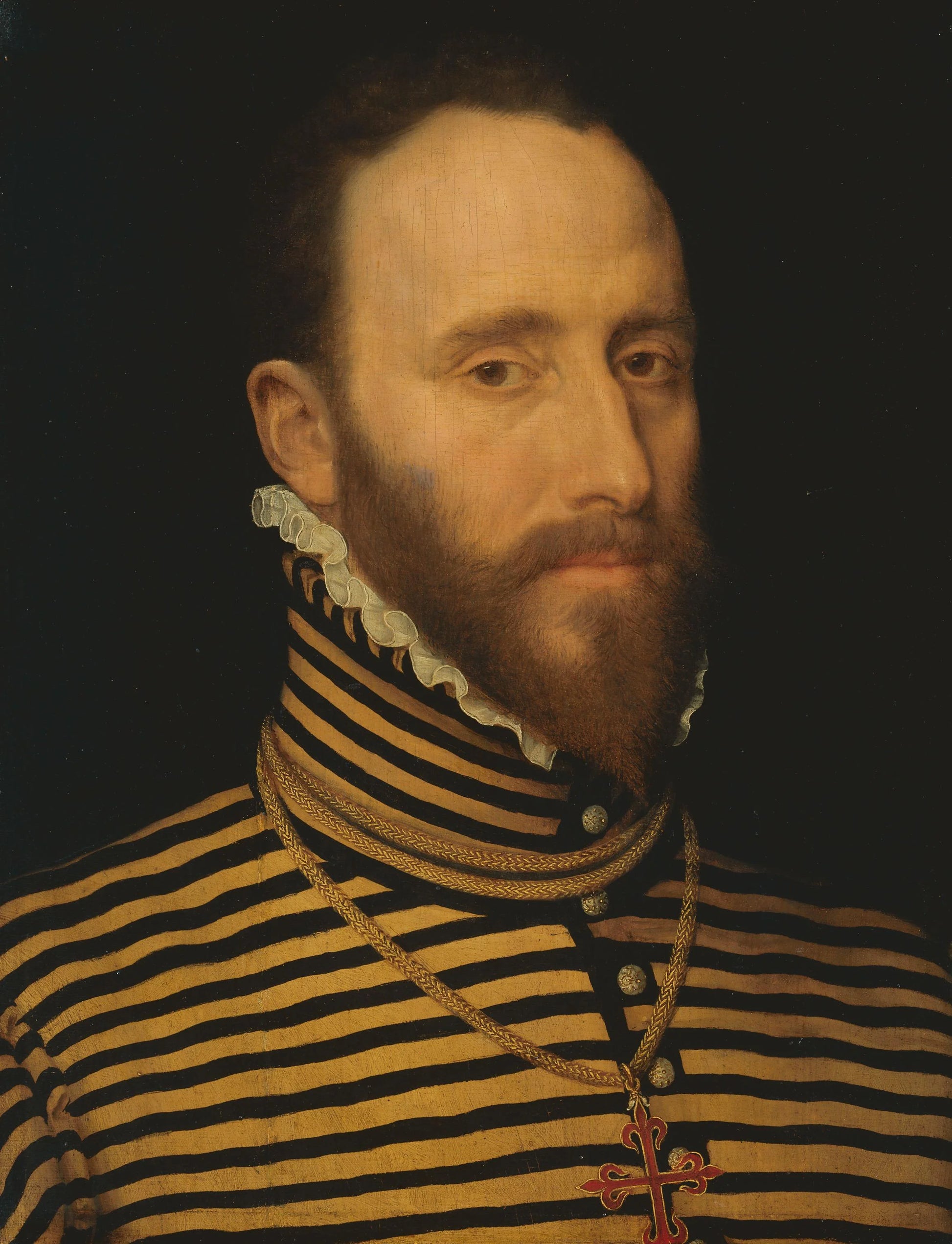 Portrait of a Knight of the Order of Calatrava, probably of the Sorias or Soreau Lineage (Sorel) – attributed to Frans Pourbus (I) Vintage Portrait Art Print | Wall Art Poster