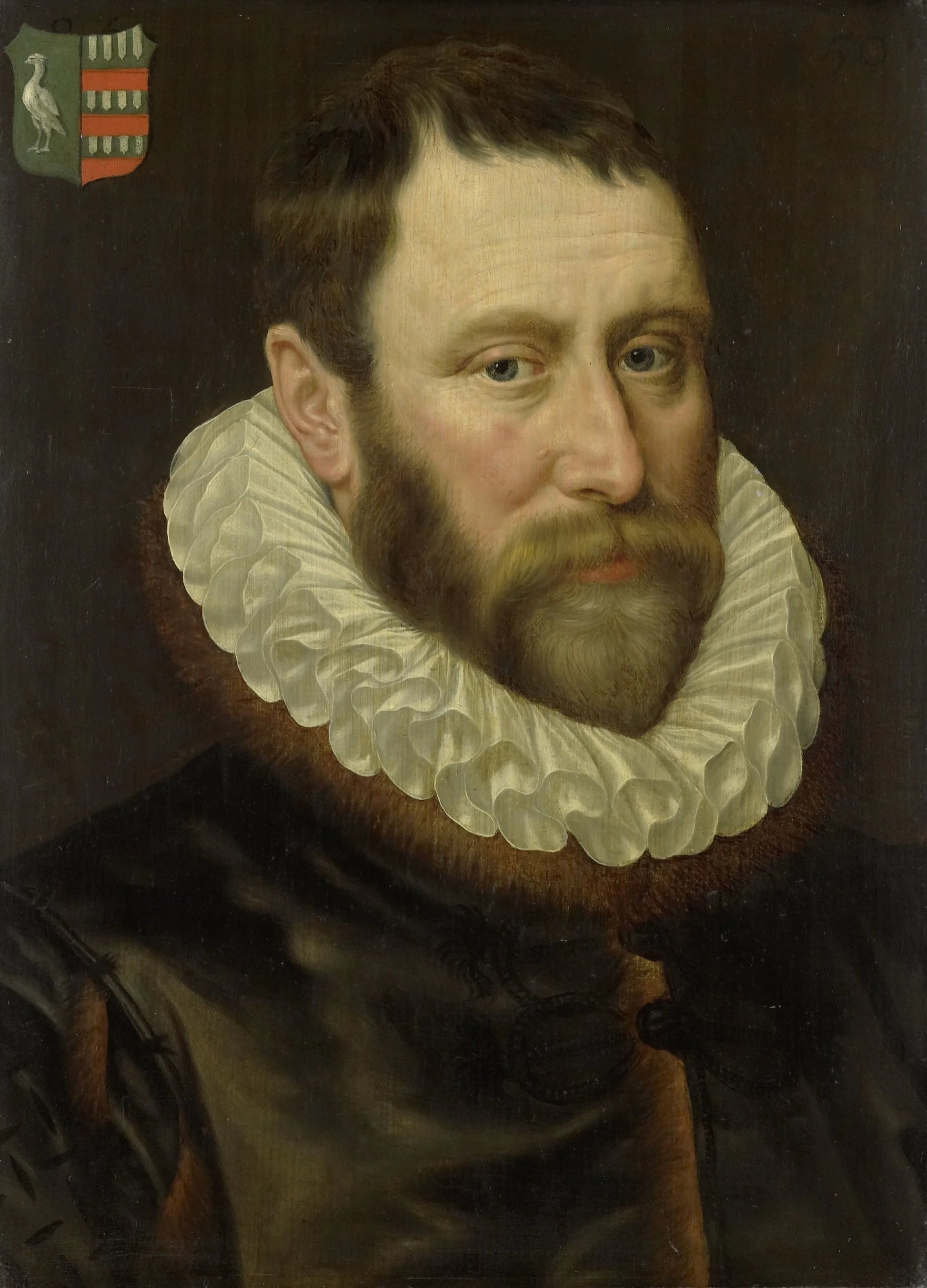 Portrait of Jacob Bas Claesz (1536-1589) – Adriaen Thomasz. Key Vintage Portrait Art Print | Wall Art Poster