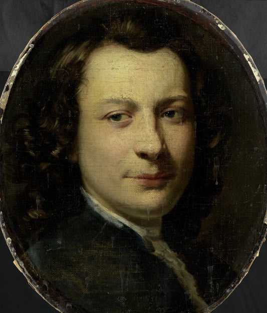 Portrait of George van der Myn, Painter – Frans van der Mijn Vintage Self-Portrait Art Print | Wall Art Poster