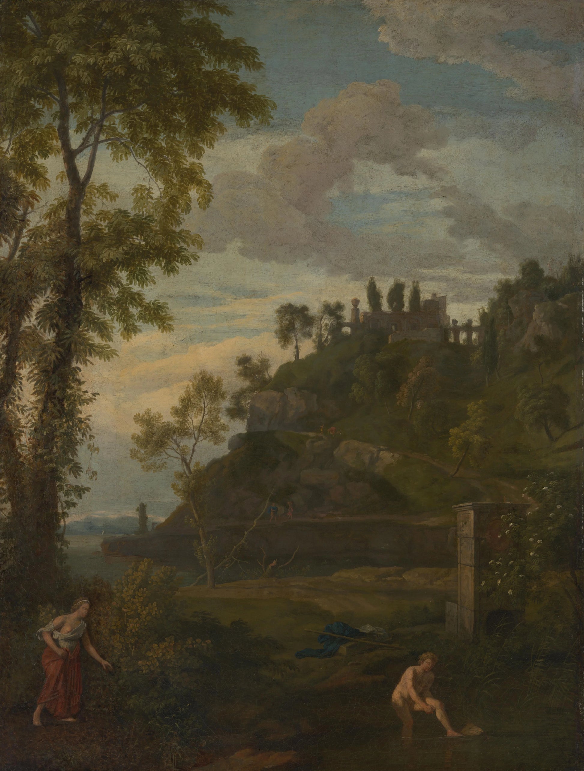 Arcadian Landscape with Salmacis and Hermaphroditus – Johannes Glauber Vintage Landscape Art Print | Wall Art Poster