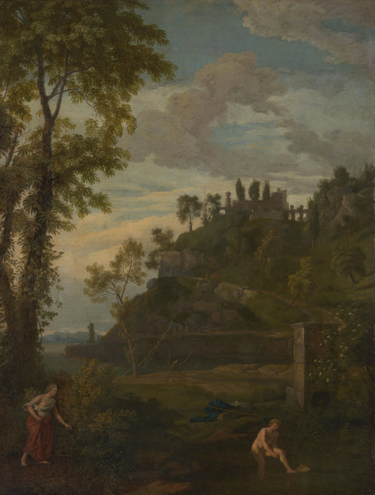 Arcadian Landscape with Salmacis and Hermaphroditus – Johannes Glauber Vintage Landscape Art Print | Wall Art Poster