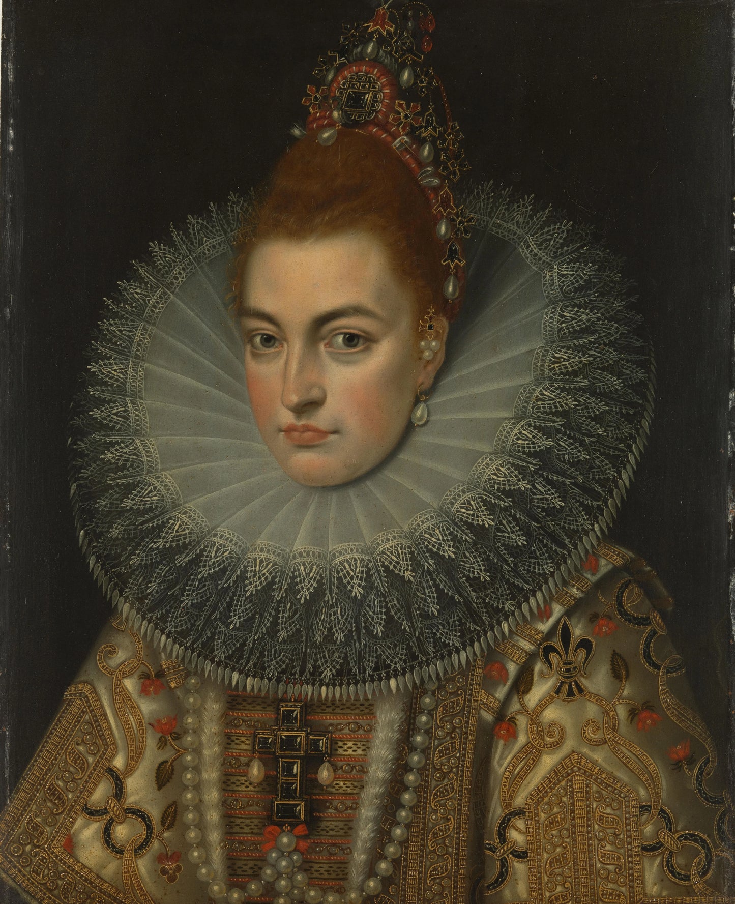 Portrait of Archduchess Isabella Clara Eugenia (1566-1633), Infanta of Spain – workshop of Frans Pourbus (II) Vintage Portrait Art Print | Wall Art Poster