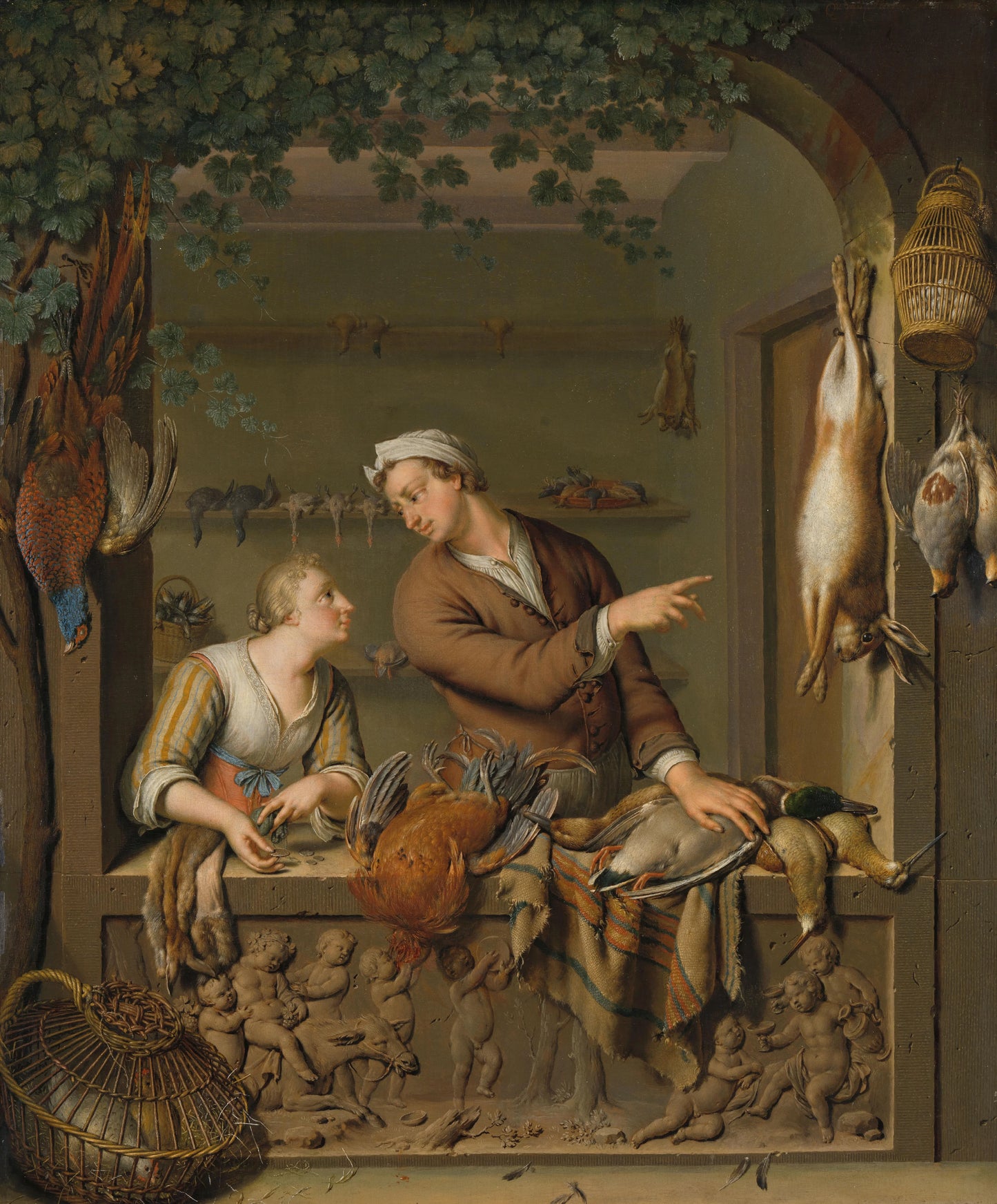 The Poultry Seller – Willem van Mieris Vintage Animal Study Art Print | Wall Art Poster
