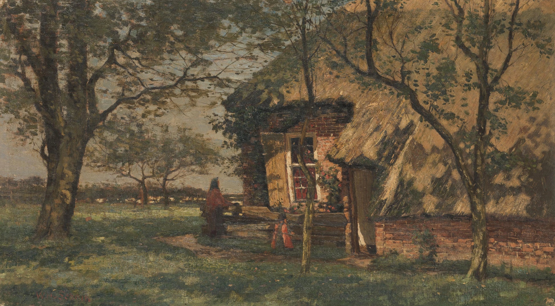 Boerenhuis – Willem van Schaik (vermeld op object) Vintage Landscape Art Print | Wall Art Poster