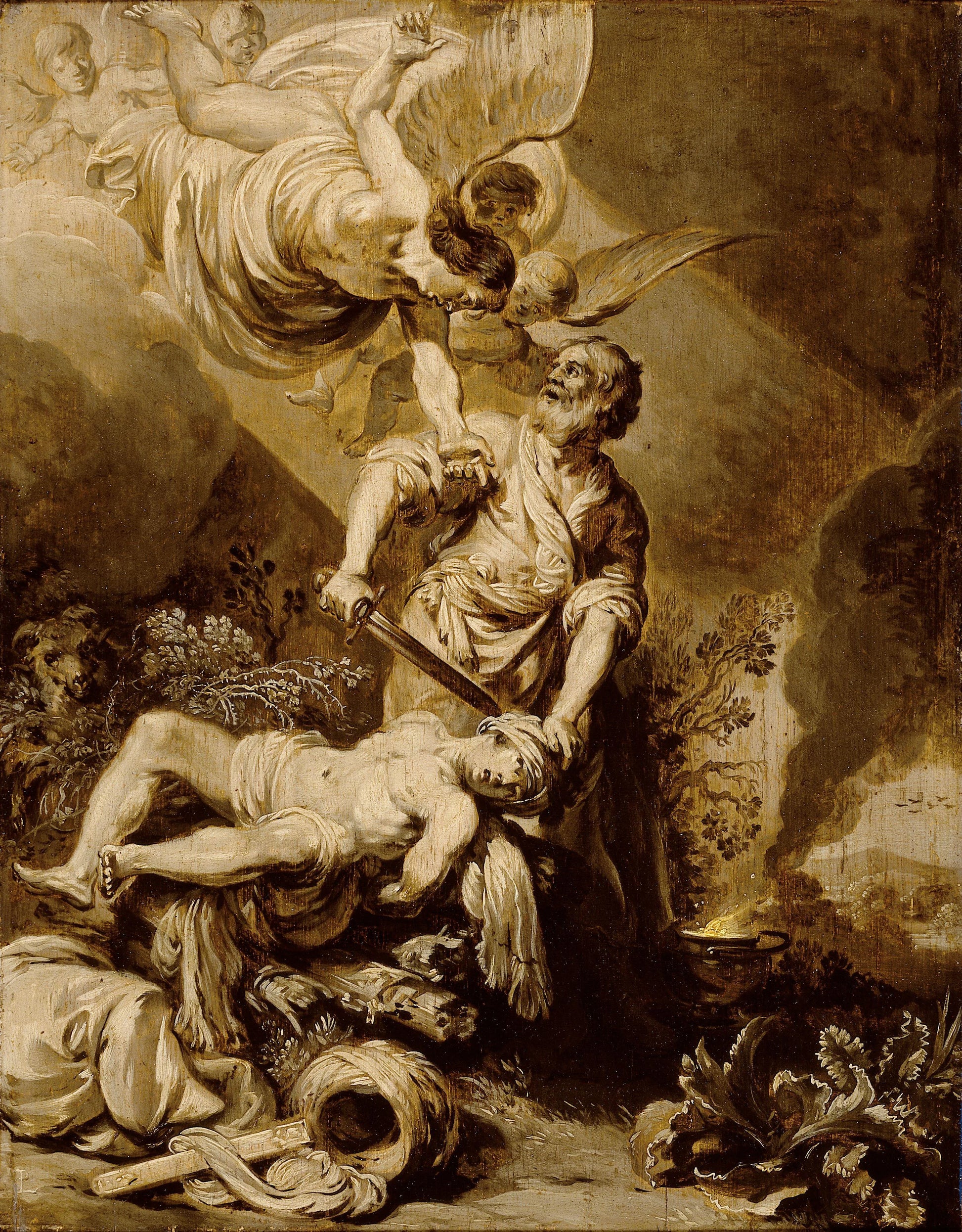 The Sacrifice of Abraham – Pieter Lastman (eigenhandig gesigneerd) Vintage Art Print | Wall Art Poster