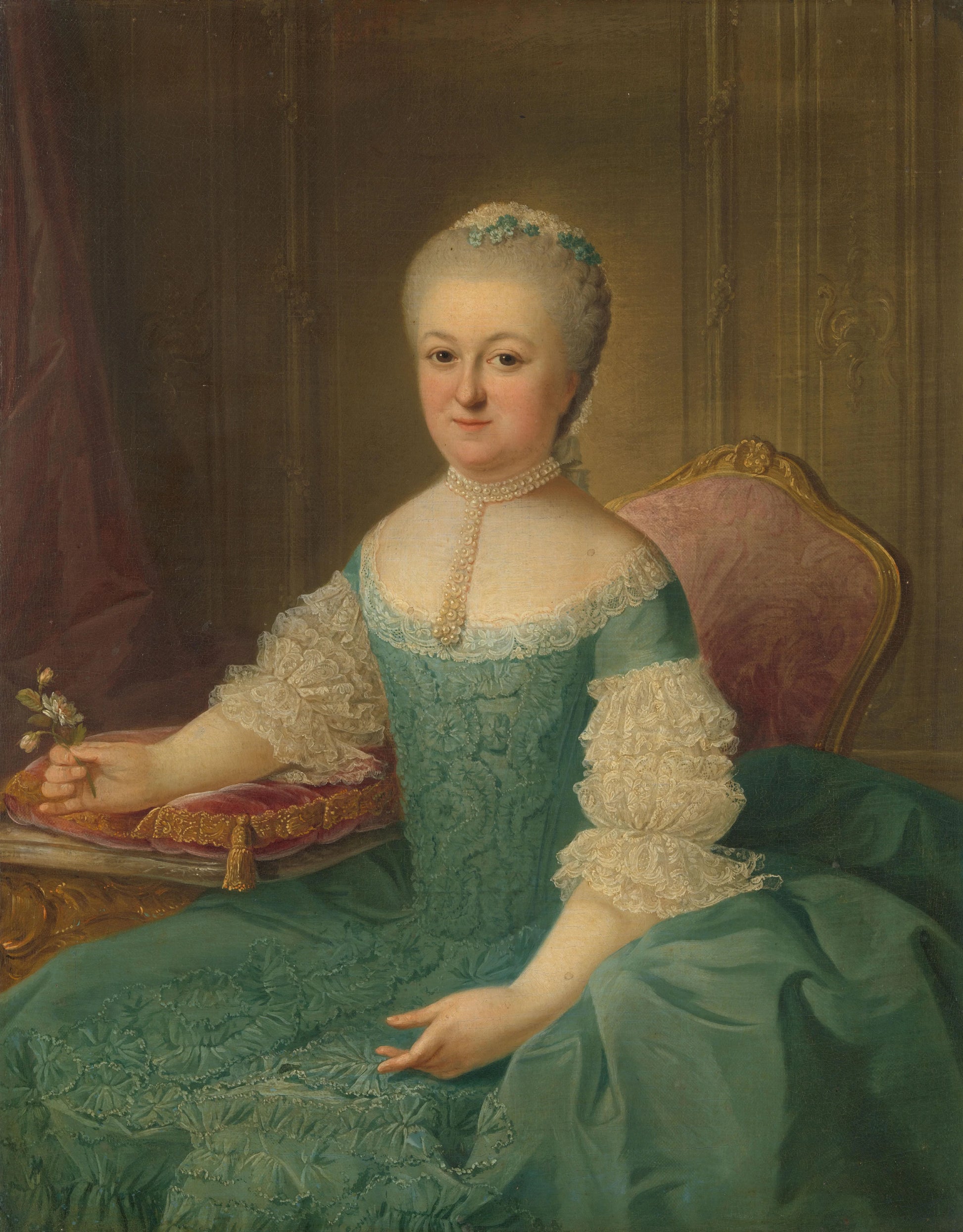 Portrait of a Lady from the van de Poll Family, possibly Anna Maria Dedel, Wife of Jan van de Poll – Guillaume de Spinny Vintage Portrait Art Print | Wall Art Poster