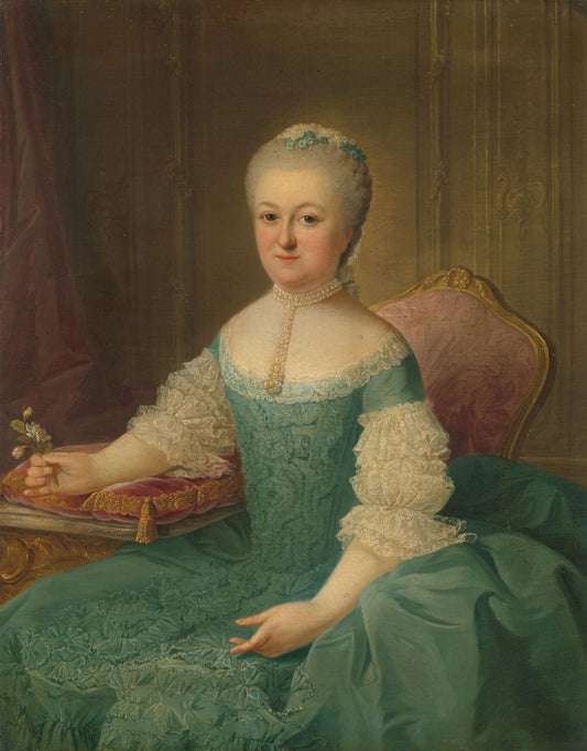 Portrait of a Lady from the van de Poll Family, possibly Anna Maria Dedel, Wife of Jan van de Poll – Guillaume de Spinny Vintage Portrait Art Print | Wall Art Poster
