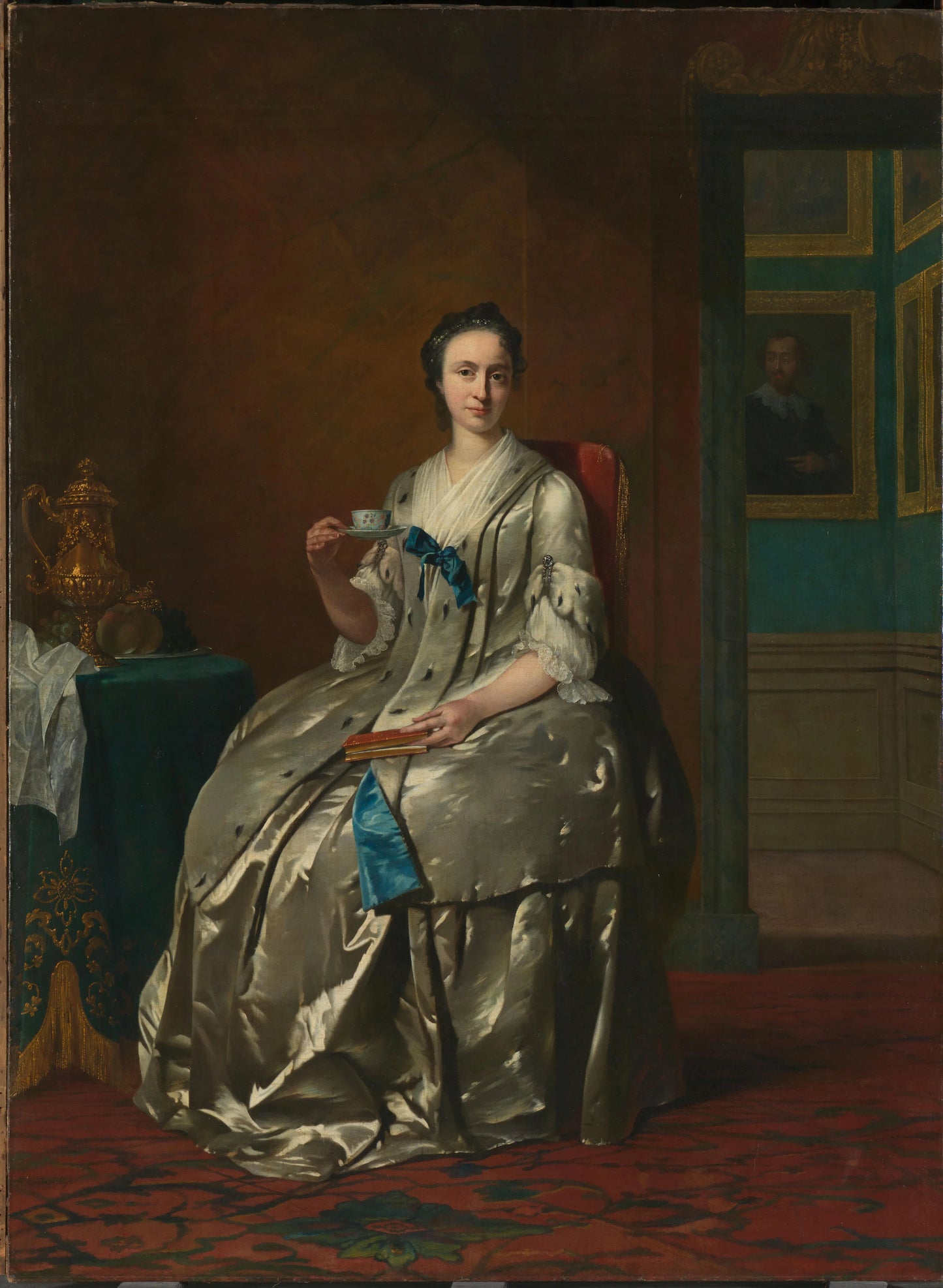 Portrait of Magtilda Muilman – Frans van der Mijn (mentioned on object) Vintage Portrait Art Print | Wall Art Poster