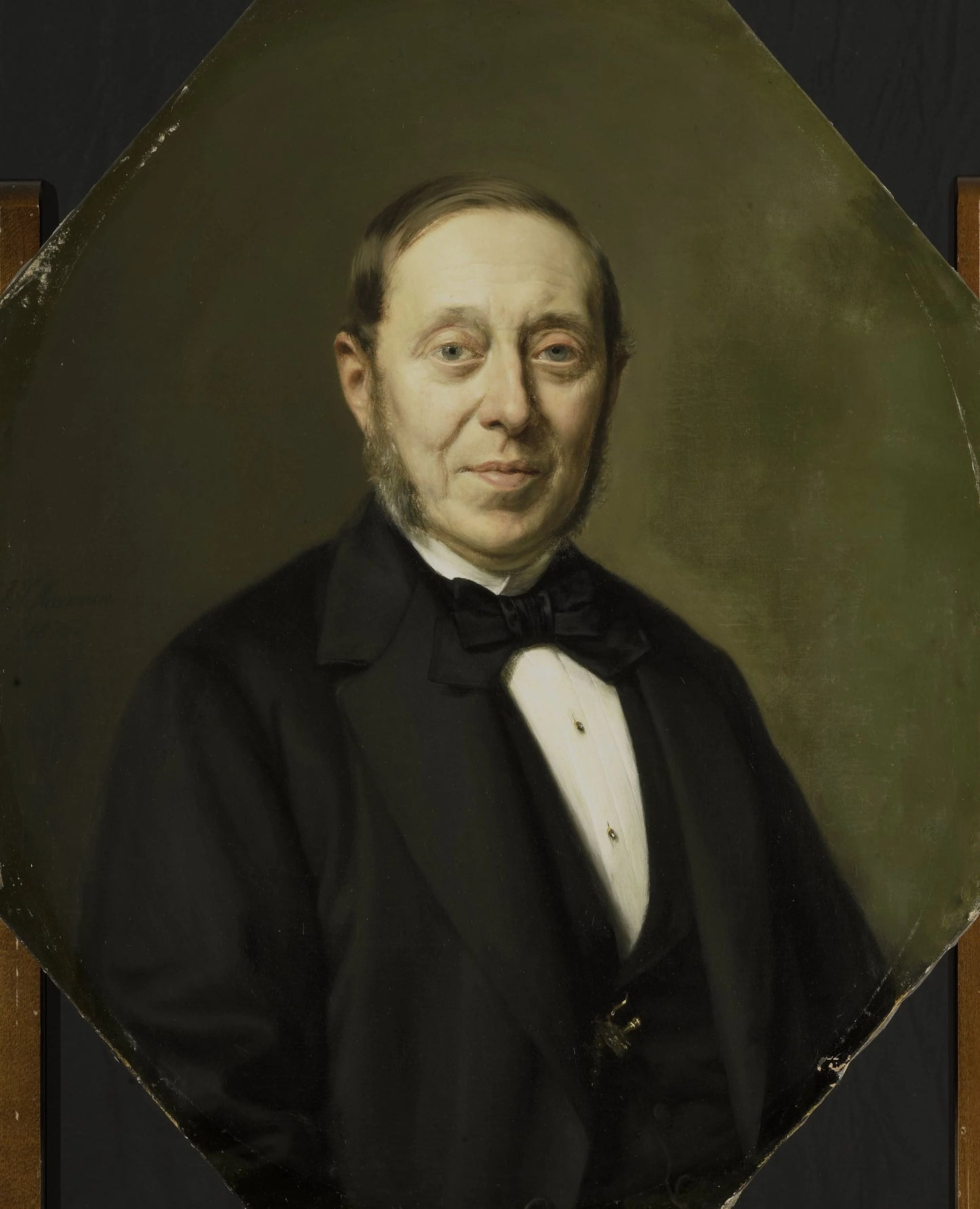 Portrait of Johannes Cornelis van Pappelendam (1810-1884). Artist and Art Dealer. Superintendent of the Van der Hoop Museum – Johan Heinrich Neuman Vintage Self-Portrait Art Print | Wall Art Poster
