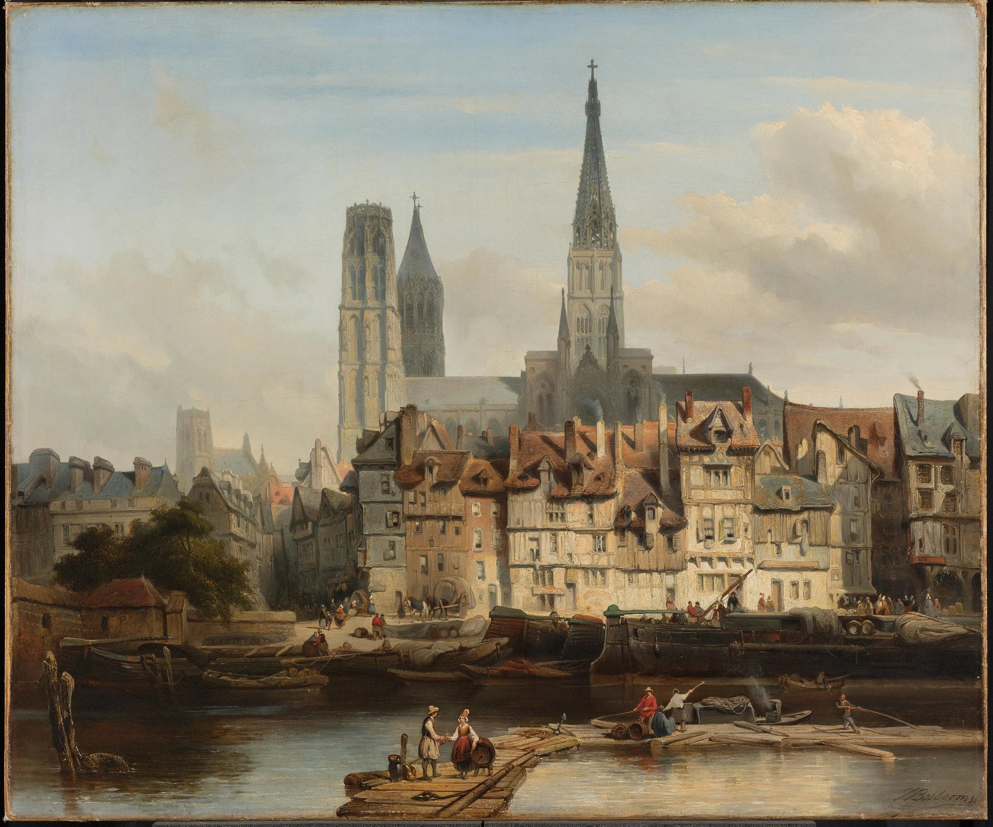 The Quay de Paris in Rouen – Johannes Bosboom Vintage Cityscape Art Print | Wall Art Poster