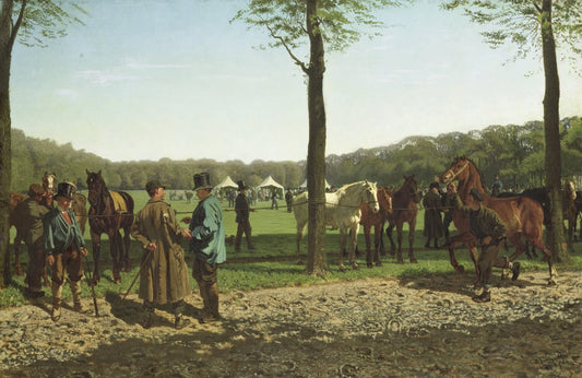 Horse Fair on the Maliebaan at The Hague – Cornelis Albertus Johannes Schermer Vintage Animal Study Art Print | Wall Art Poster