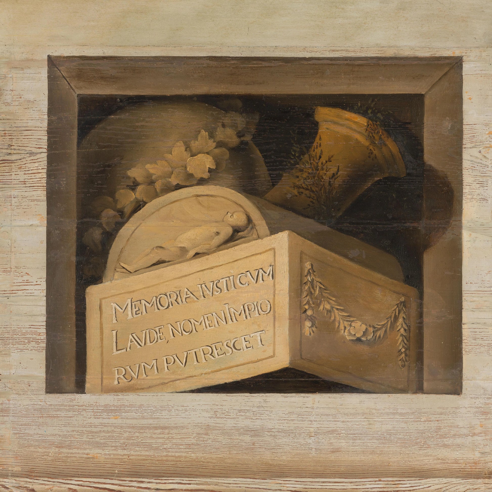 Tomb with Inscription – Jacob van Campen Vintage Art Print | Wall Art Poster