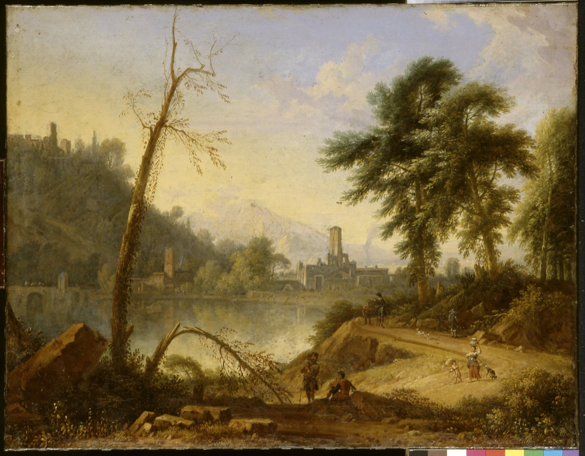 Italiaans landschap met muilezeldrijver – Nicolaes Piemont Vintage Art Print | Wall Art Poster