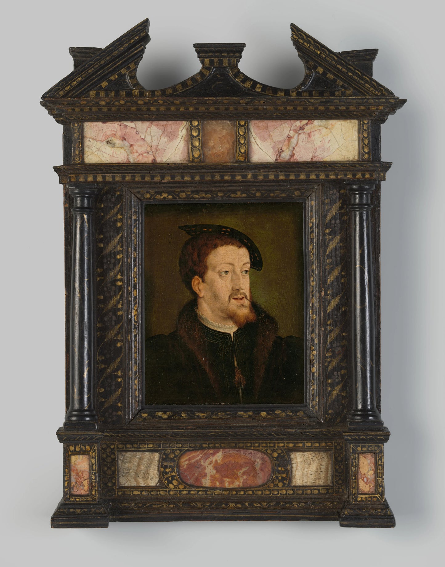 Portrait of Charles V, Holy Roman Emperor – manier van Jan Cornelisz. Vermeyen Vintage Portrait Art Print | Wall Art Poster