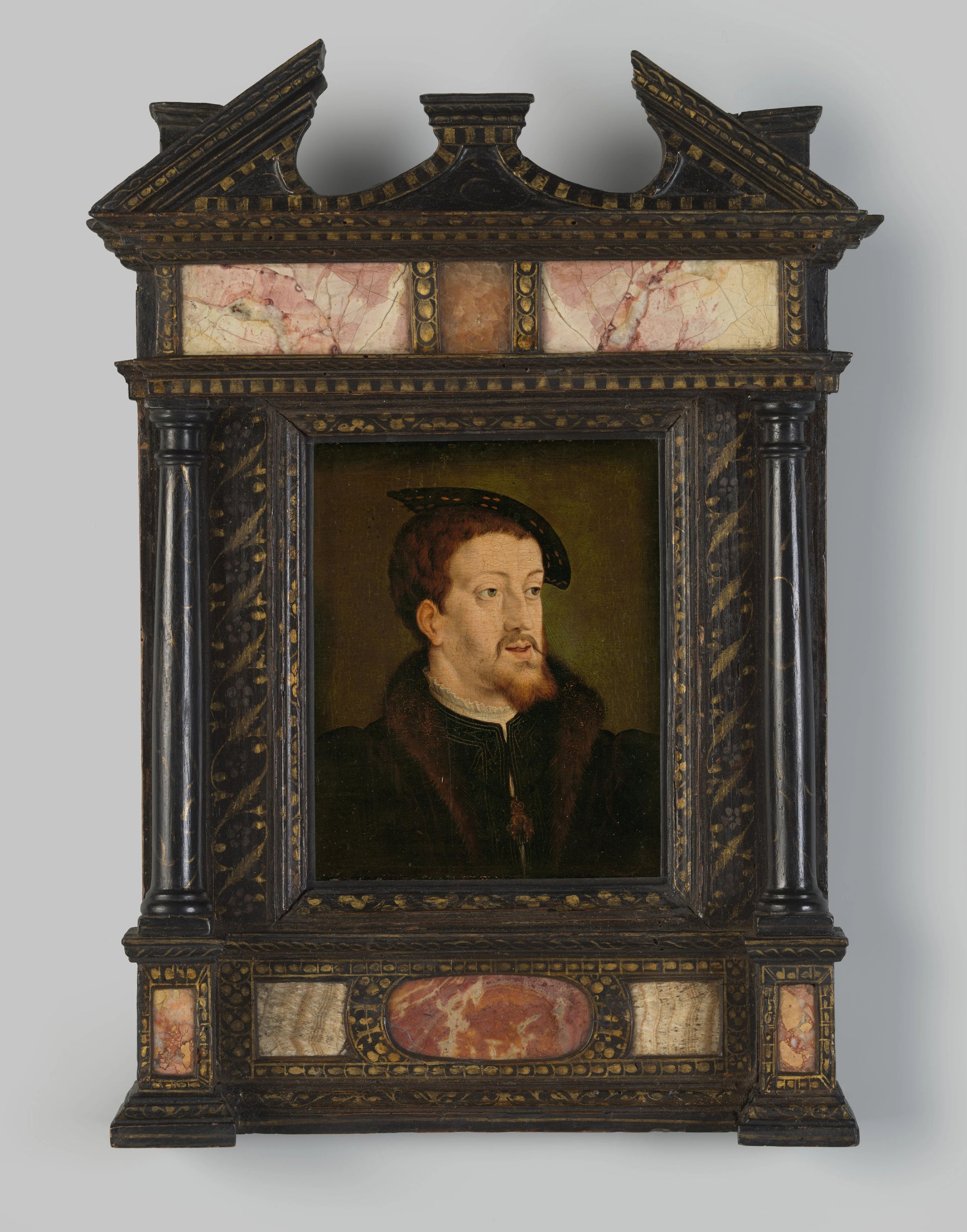 Portrait of Charles V, Holy Roman Emperor – manier van Jan Cornelisz. Vermeyen Vintage Portrait Art Print | Wall Art Poster