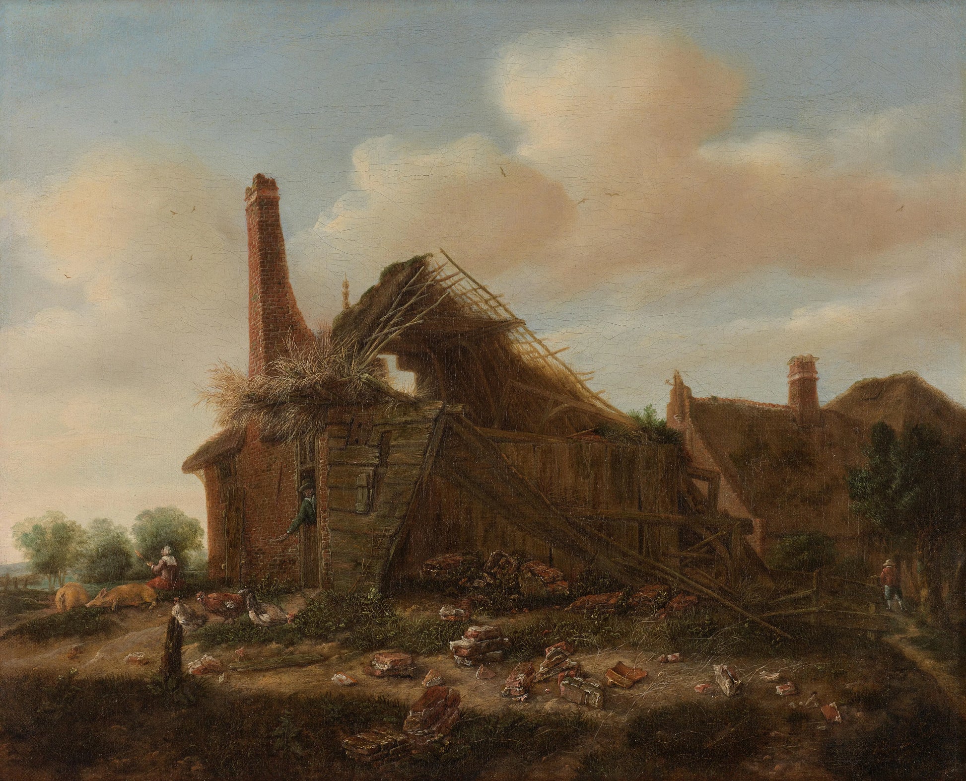 Farmhouse in ruins – Emanuel Murant Vintage Landscape Art Print | Wall Art Poster