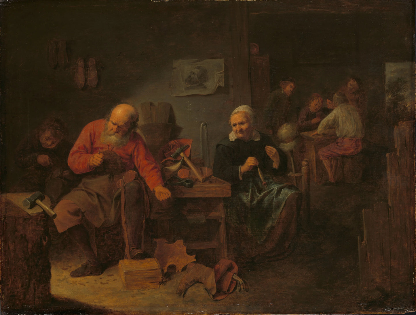 Interior of a Cobbler’s Shop – David Ryckaert (III) Vintage Art Print | Wall Art Poster