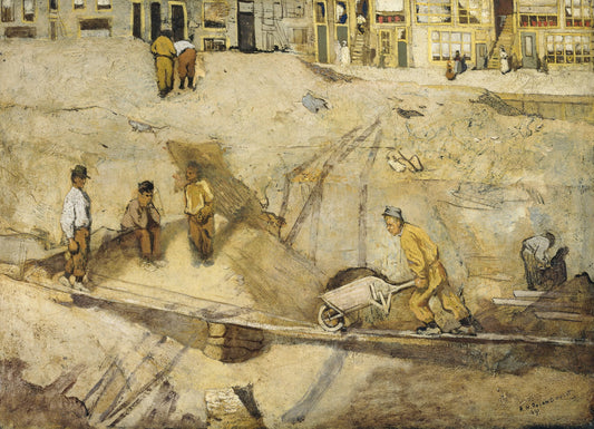 Building Site in Amsterdam – Richard Nicolaüs Roland Holst Vintage Cityscape Art Print | Wall Art Poster