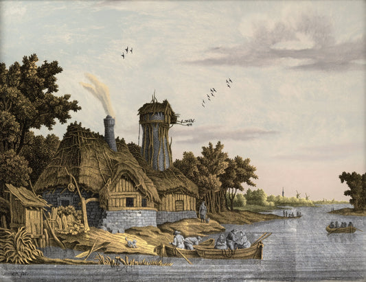 Mill along a River – Jonas Zeuner Vintage Landscape Art Print | Wall Art Poster