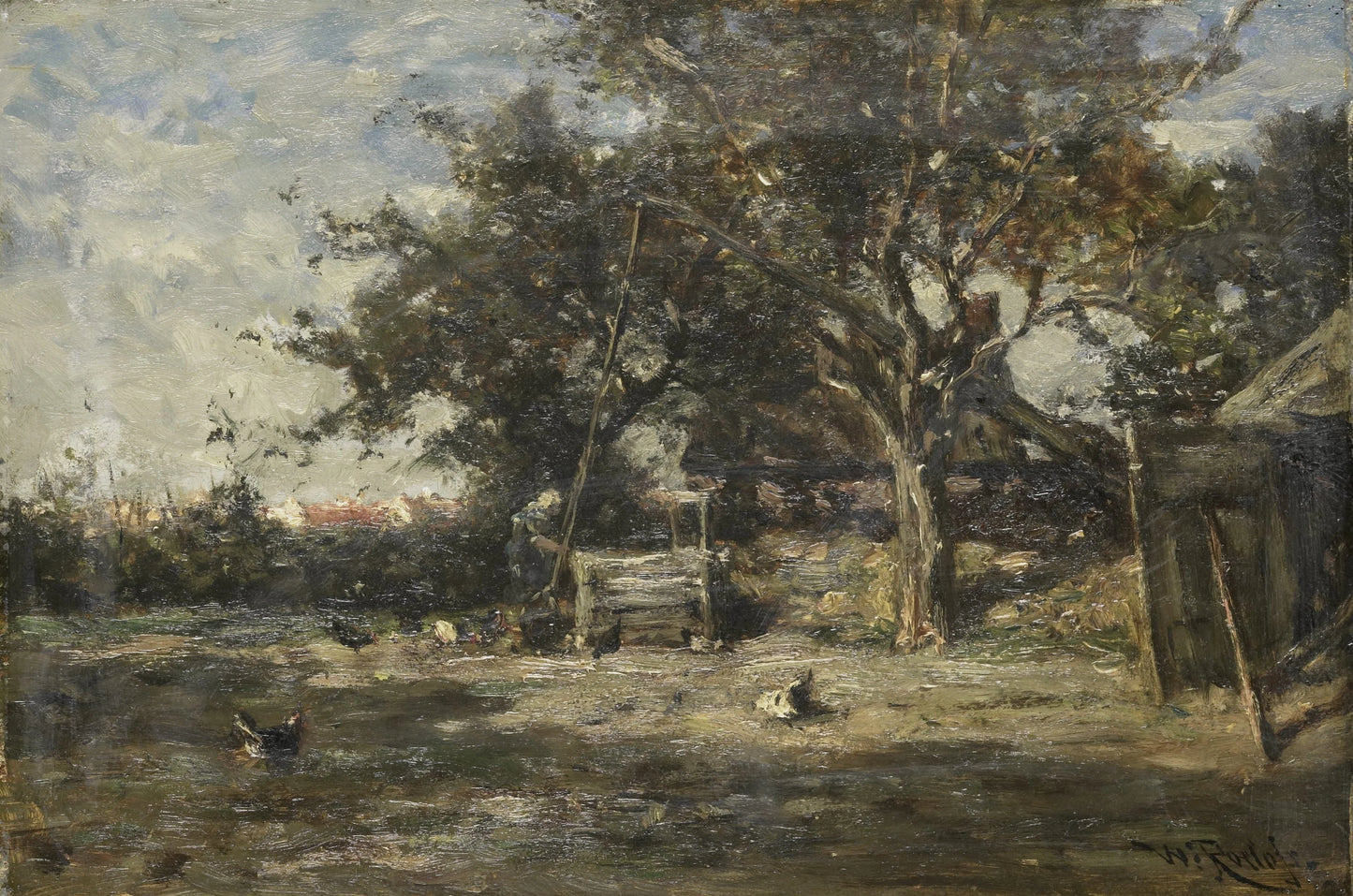 Boerenerf bij Noorden – Willem Roelofs (I) (vermeld op object) Vintage Landscape Art Print | Wall Art Poster