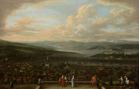 View of Istanbul from the Dutch Embassy at Pera – Jean Baptiste Vanmour Vintage Cityscape Art Print | Wall Art Poster