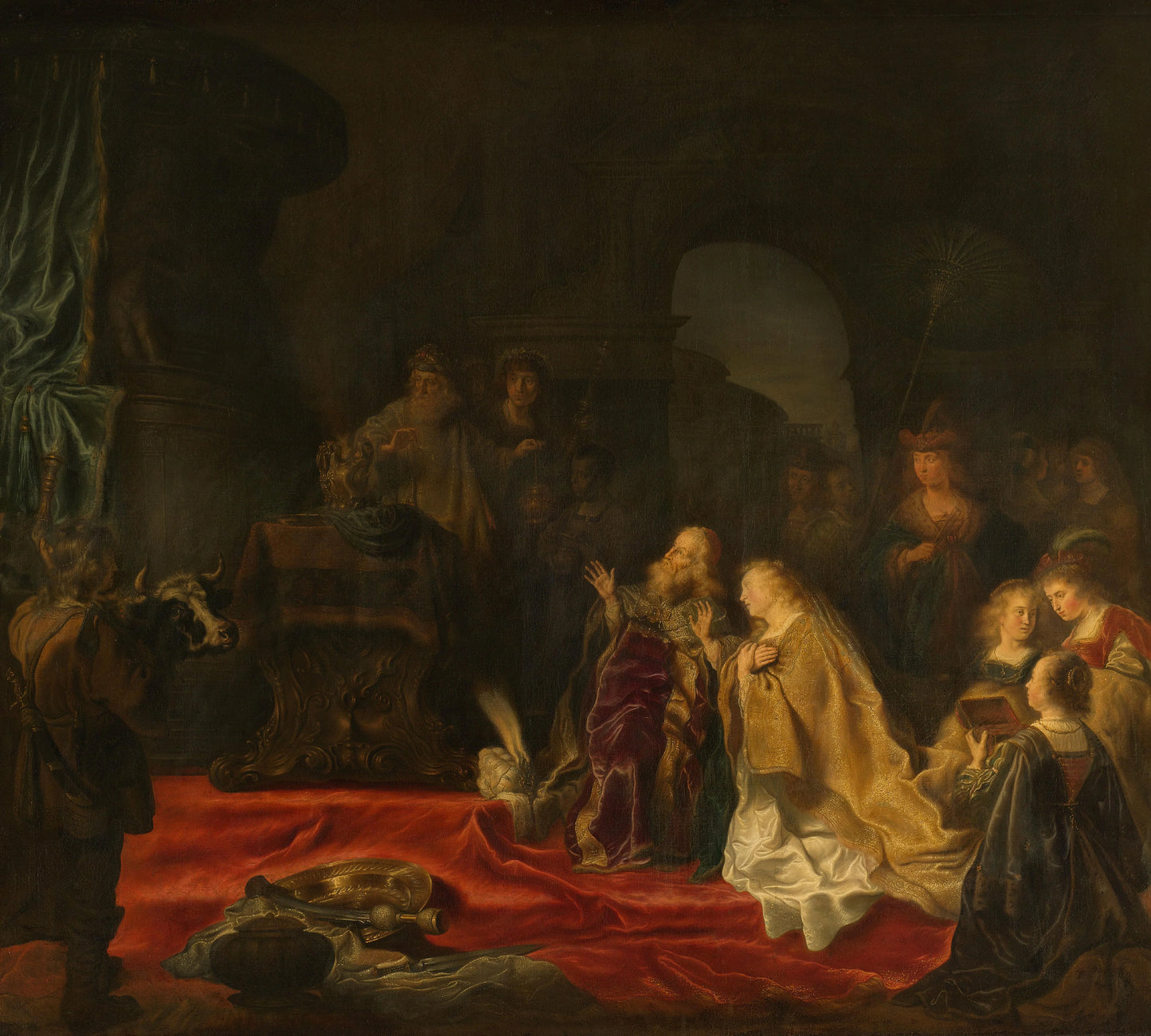 The Idolatry of King Solomon – Salomon Koninck (eigenhandig gesigneerd) Vintage Art Print | Wall Art Poster