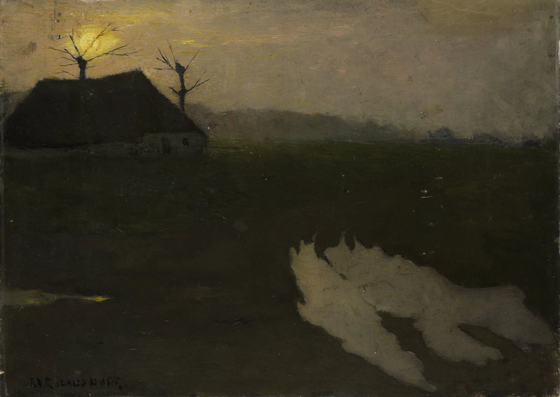 Landscape by Moonlight – Richard Nicolaüs Roland Holst Vintage Landscape Art Print | Wall Art Poster