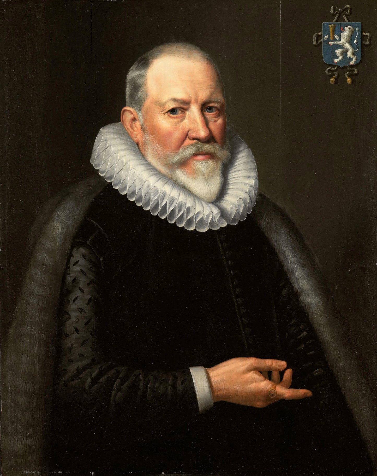 Portrait of Maerten Ruychaver (1545-1626) – kopie naar Michiel Jansz. van Mierevelt Vintage Portrait Art Print | Wall Art Poster