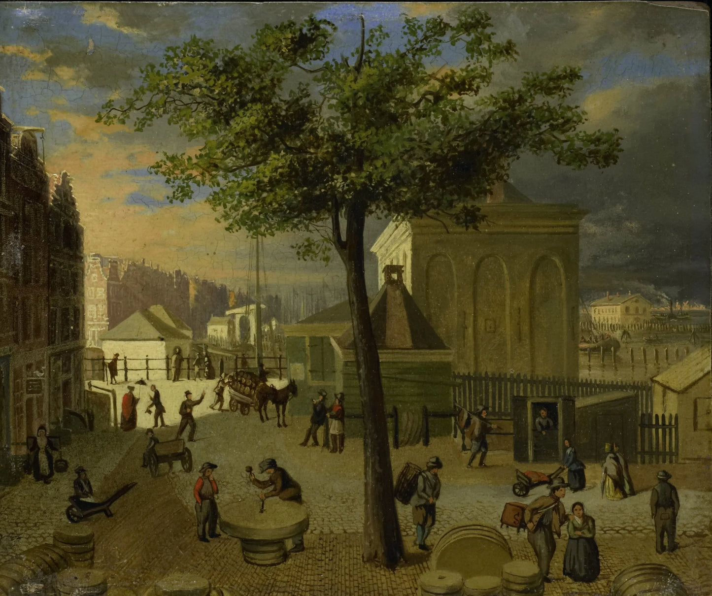 De Slijpsteenmarkt met het gebouw 'Het Zeerecht' te Amsterdam – anonymous Vintage Cityscape Art Print | Wall Art Poster