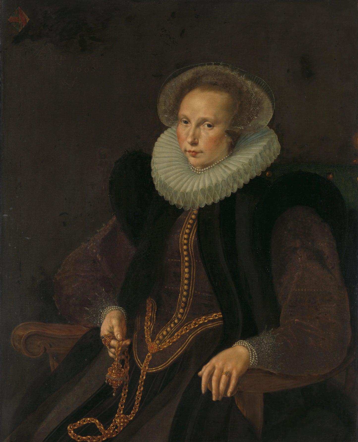 Griete Jacobsdr van Rhijn (1585-1652), Wife of Jacob Cornelisz Banjaert, called van Neck – Cornelis Ketel (mentioned on object) Vintage Portrait Art Print | Wall Art Poster