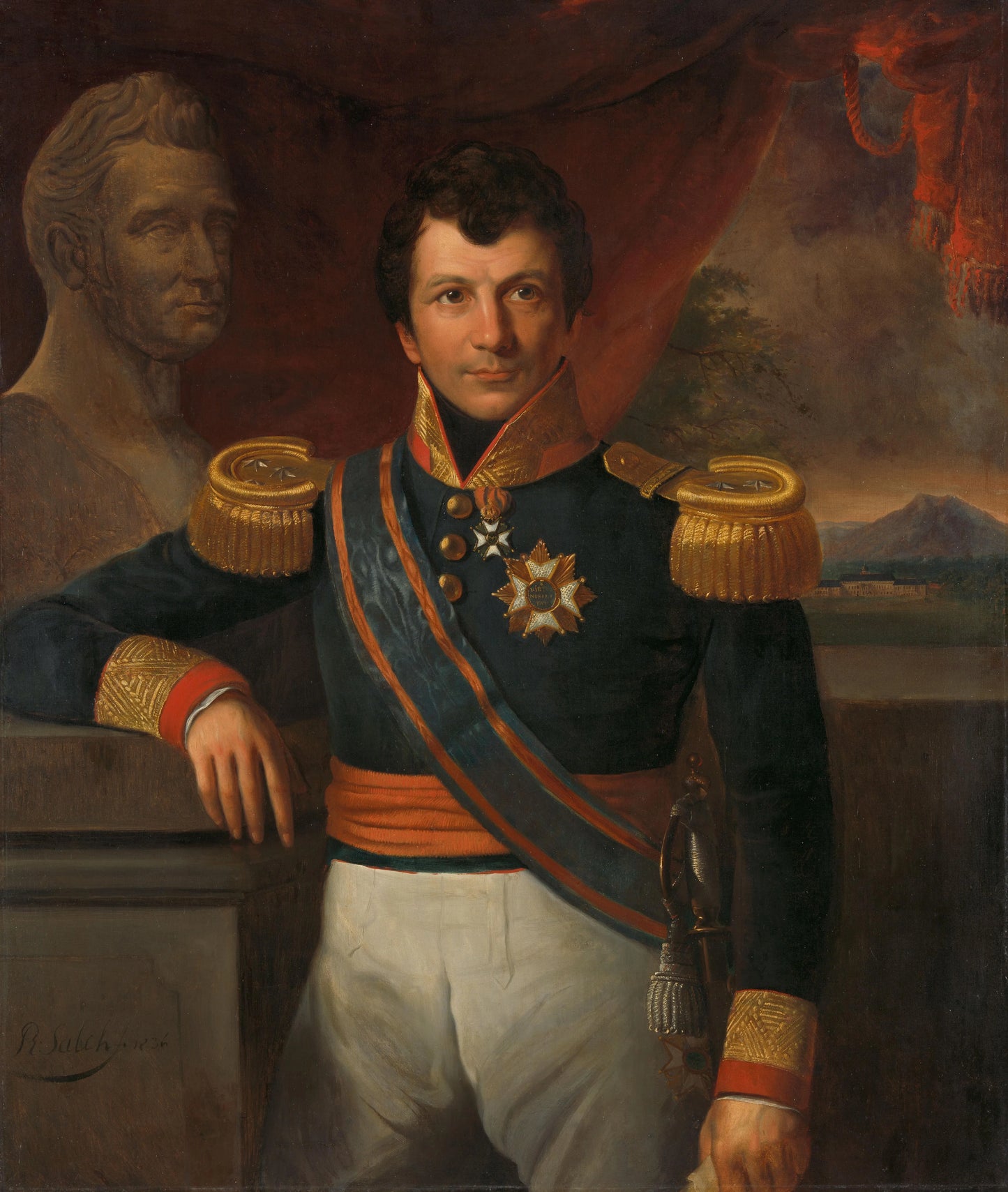 Portrait of Johannes, Graaf van den Bosch, Governor-General of the Dutch East Indies – Raden Sarief Bastaman Saleh (mentioned on object) Vintage Portrait Art Print | Wall Art Poster