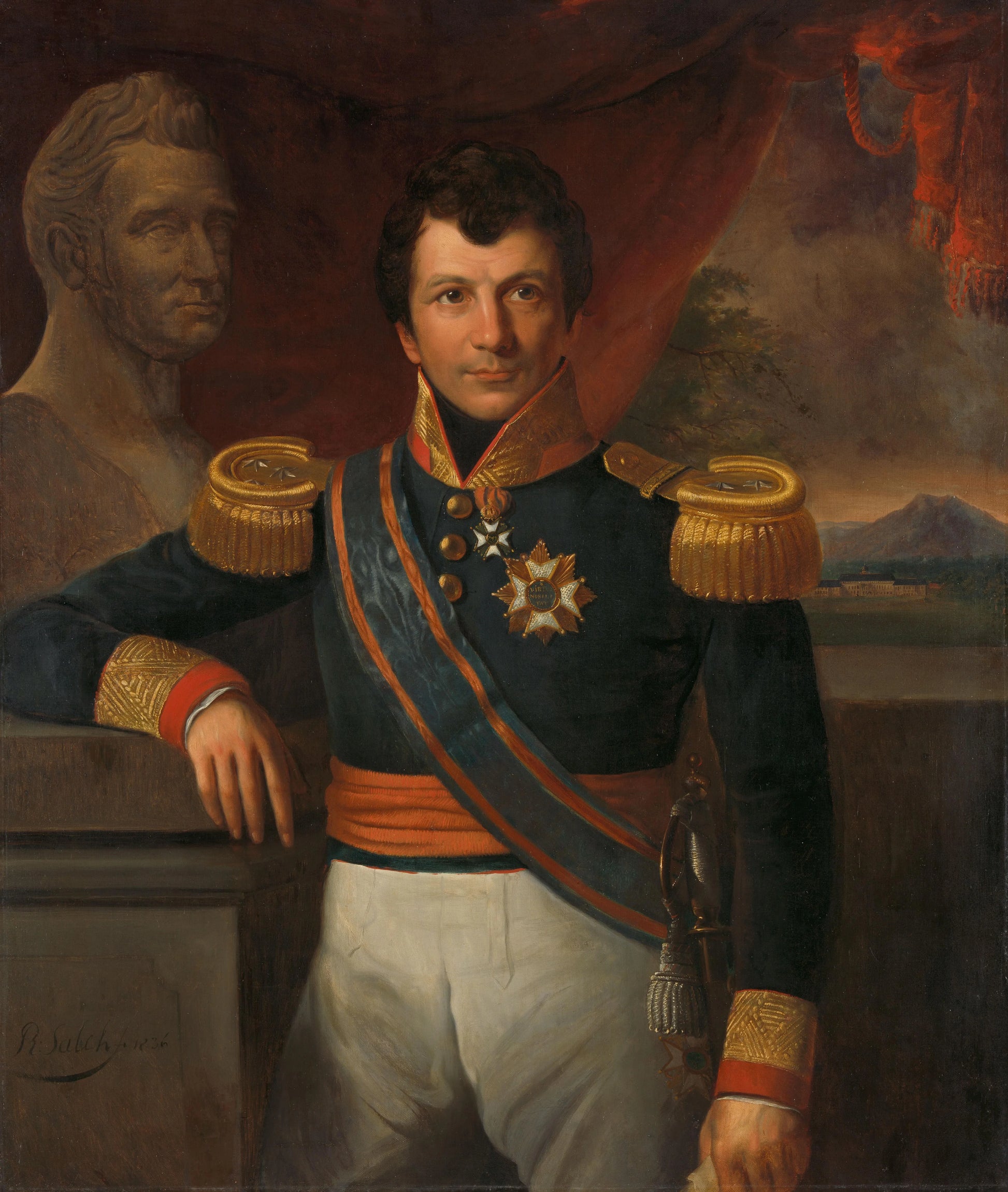 Portrait of Johannes, Graaf van den Bosch, Governor-General of the Dutch East Indies – Raden Sarief Bastaman Saleh (mentioned on object) Vintage Portrait Art Print | Wall Art Poster