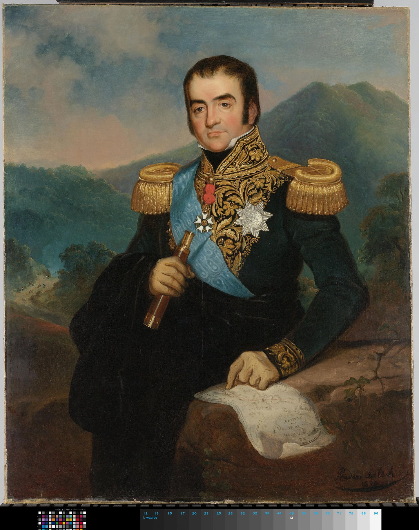 Posthumous Portrait of Herman Willem Daendels, Governor-General of the Dutch East Indies – Raden Sarief Bastaman Saleh (mentioned on object) Vintage Portrait Art Print | Wall Art Poster