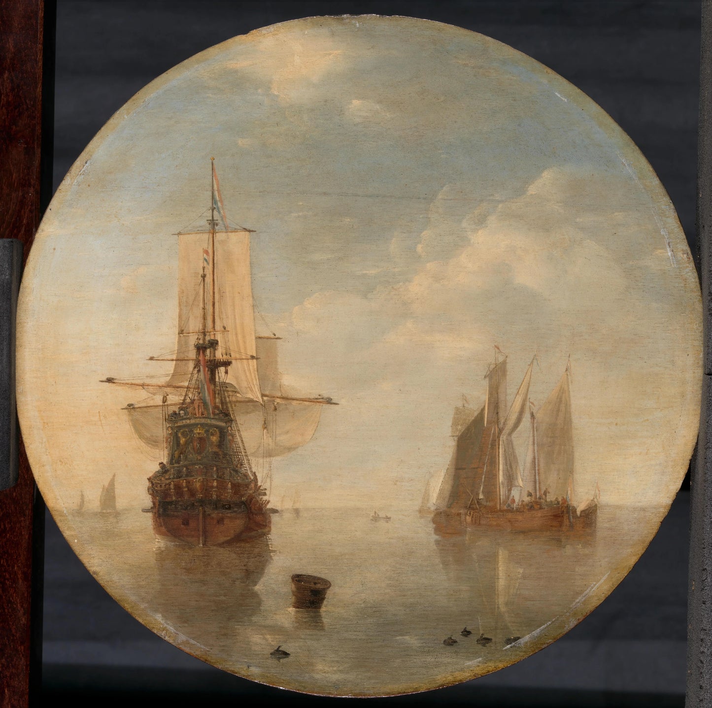 Ships at Anchor – Willem van de Velde (II) (mentioned on object) Vintage Marine Scene Art Print | Wall Art Poster